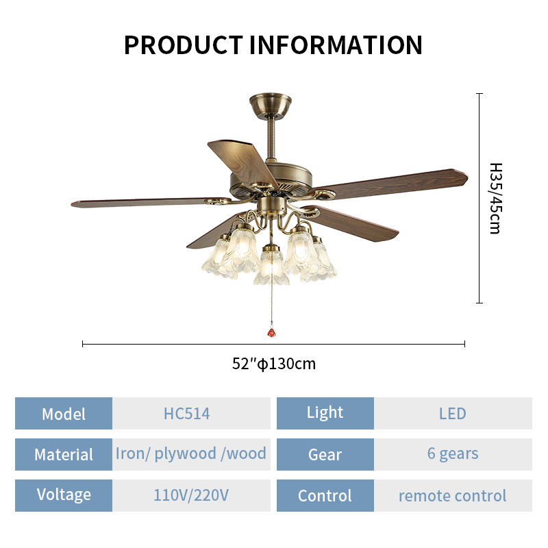 52 inch national dc motor modern ceiling fan without light