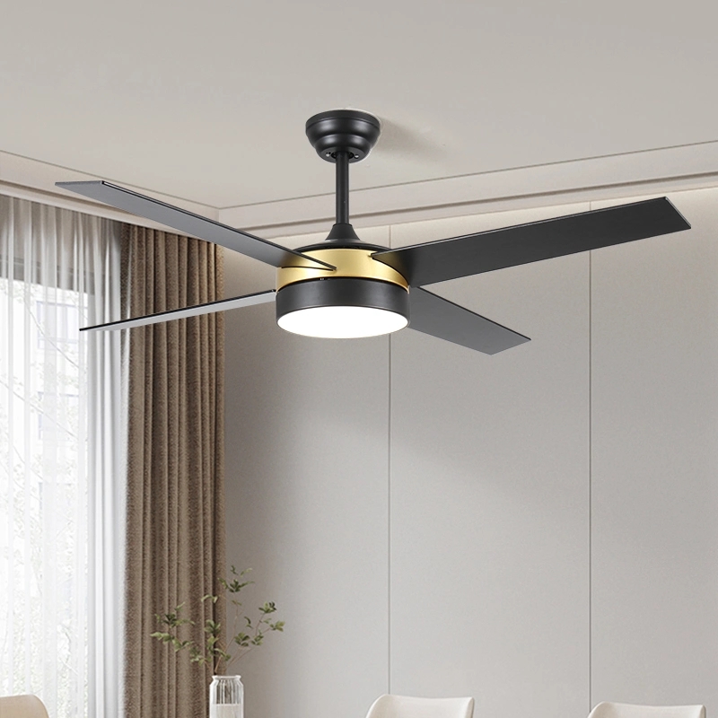 42inches Europe Style Golden Black Remote Control 4blades Ceiling Fan with Light