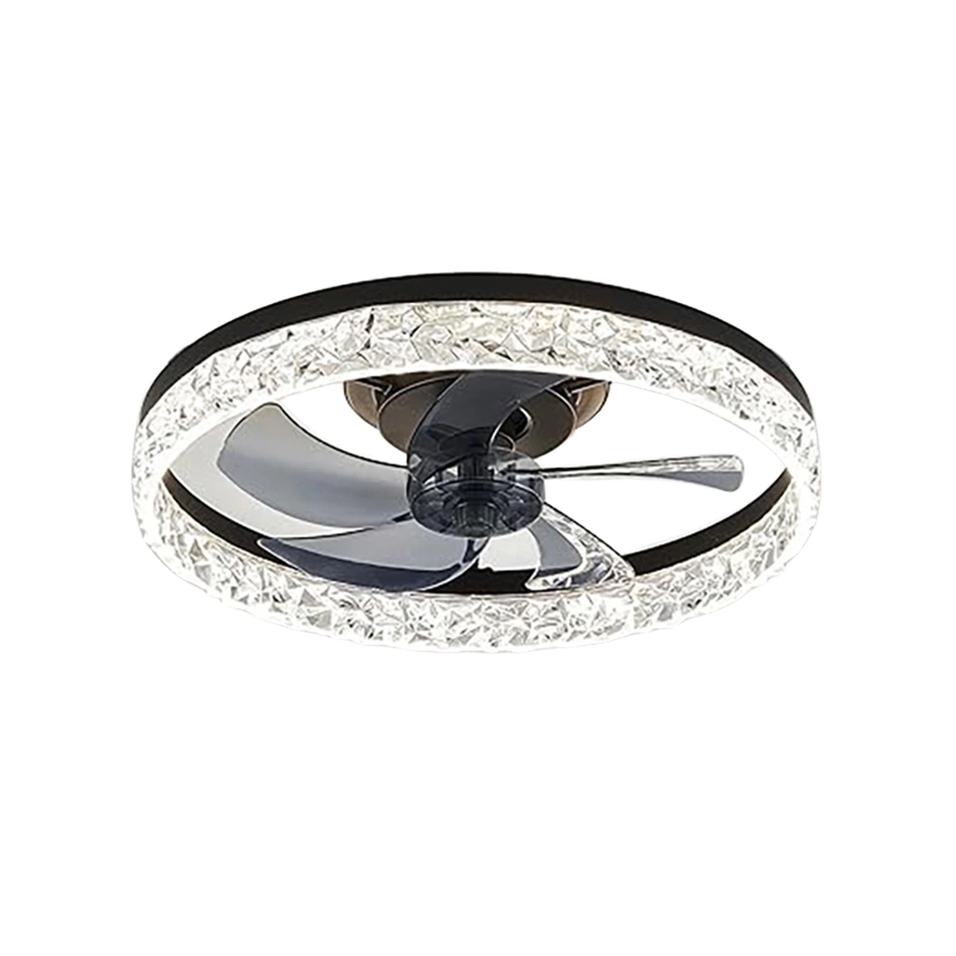 Black DC Motor 6 Fan Speeds Dimmable 3 Color Ceiling Fan Light