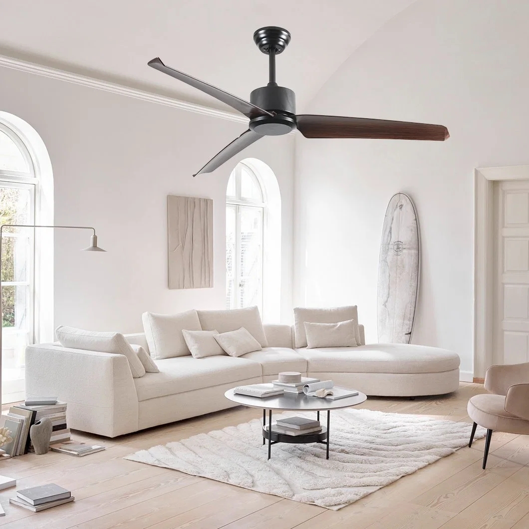 outdoor waterproof  Brown Color ABS Blades Bedroom Low Profile LED Ceiling Fan with Light