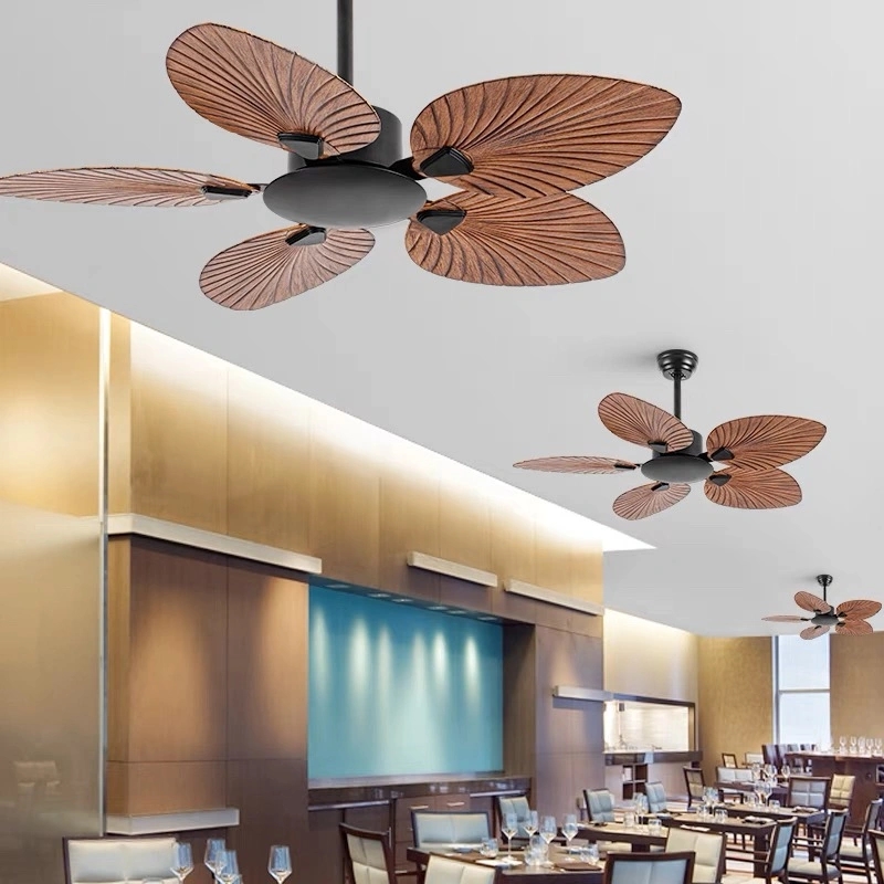Indoor Outdoor Living Room 52inch Change Dimmable Ceiling Fan Light
