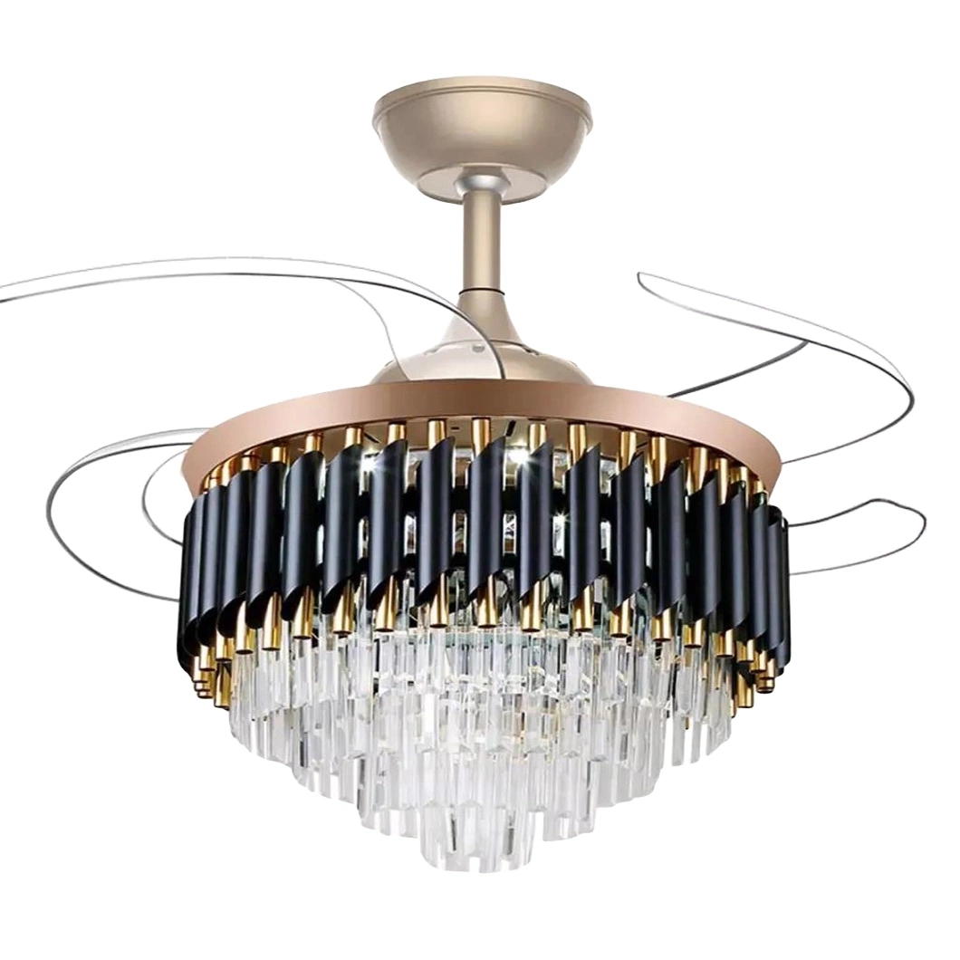 Invisible Fan with Smart Control Dcmotor Low Noise Crystal Ceiling Light