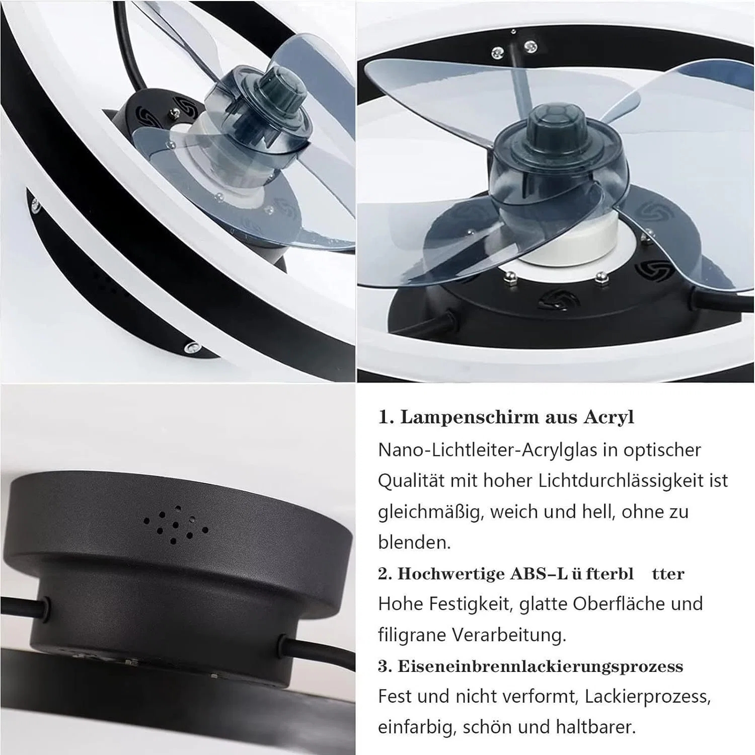 Modern Style Bedroom Low Noise Ceiling Fan Light